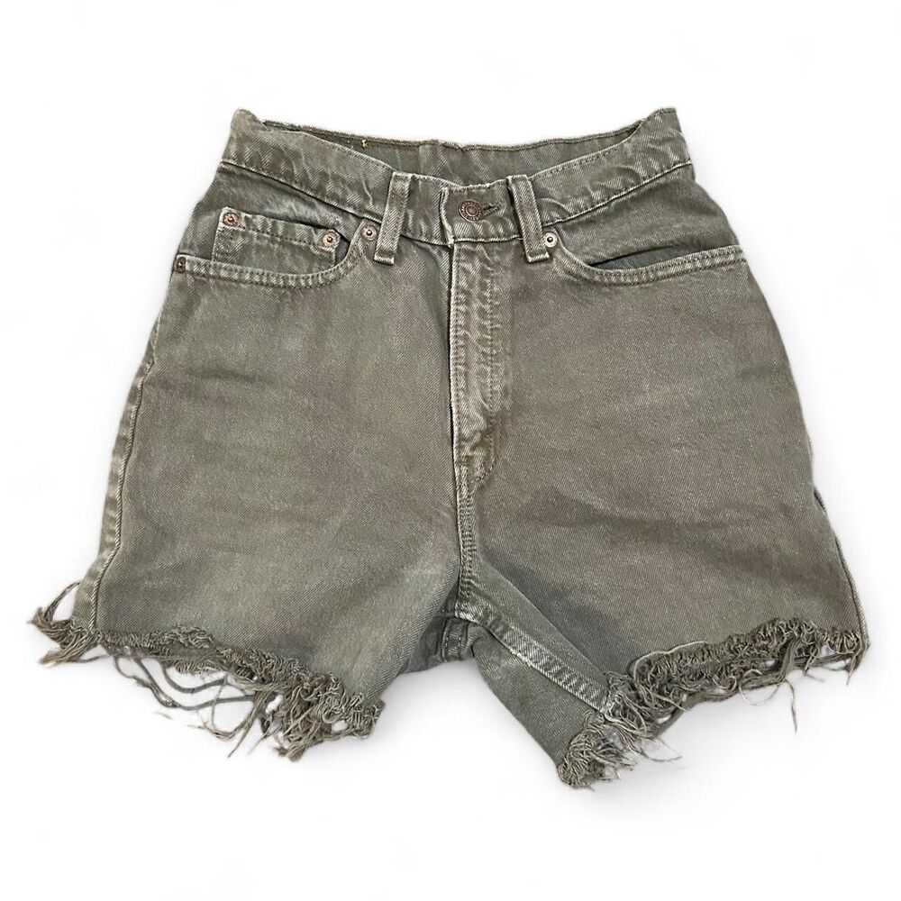 90s Olive Dyed Cut Off Levi’s High Waisted Shorts